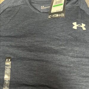 Under Armour Youth Men's Heathered Navy Long Sleeve Tee